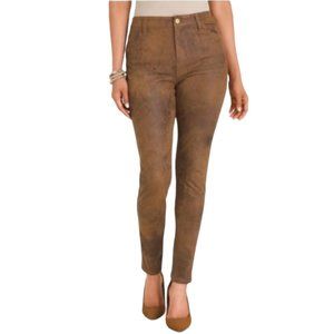 CHICO'S FAUX SUEDE KNIT PANTS SIZE MEDIUM (8)